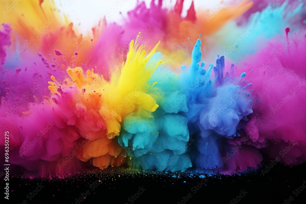 Obraz premium colorful rainbow holi paint color powder explosion.