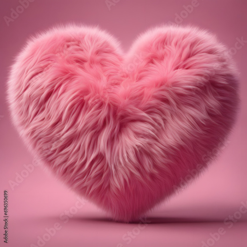 Cute and Fluffy Elegance  A Captivating Macro View of a Pink Love Heart in 8K Splendor      