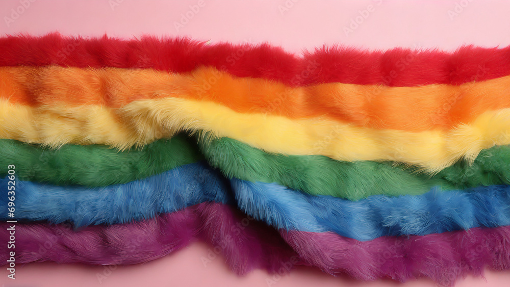 lgbt rainbow fur flag colored wool