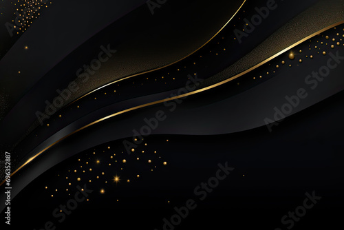 A premium dark background with golden glitters design photo