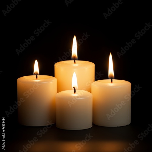 candles on black background