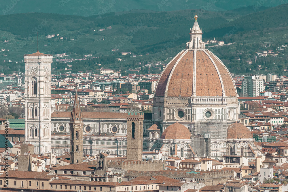 The Santa Maria del Fiore cathedral also known as Duomo of Florence Tuscany Italy.