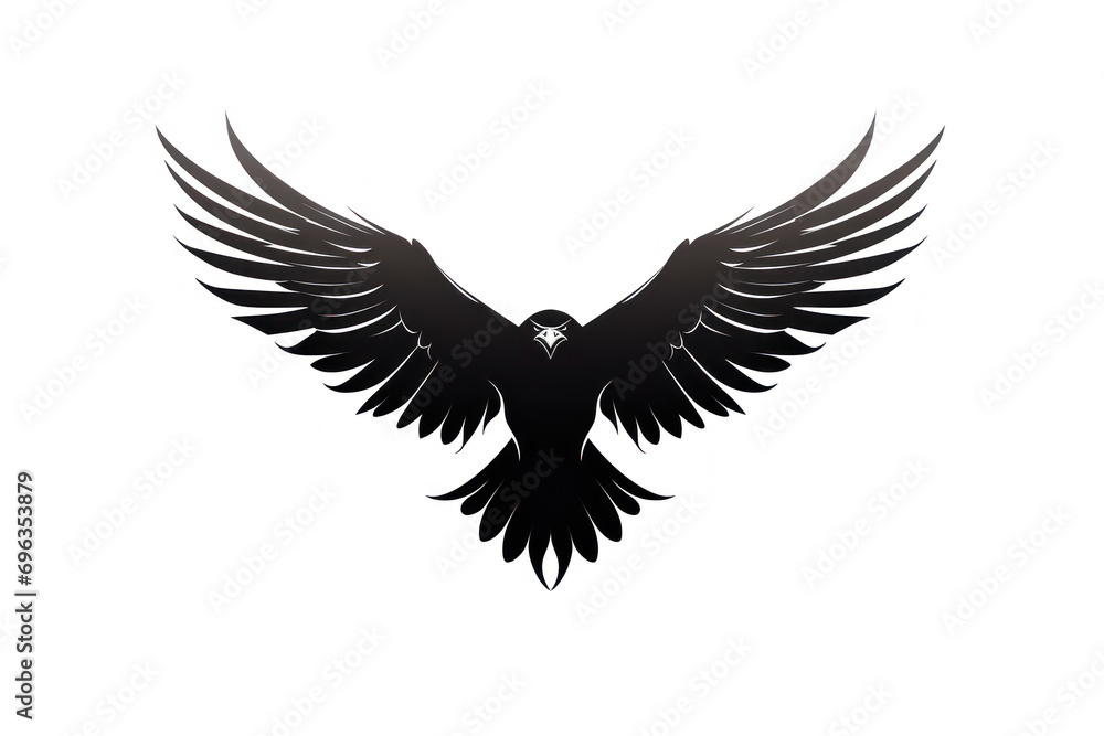 Illustration of eagle silhouette on white Illustration of eagle silhouette on white