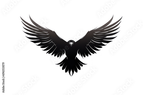 Illustration of eagle silhouette on white