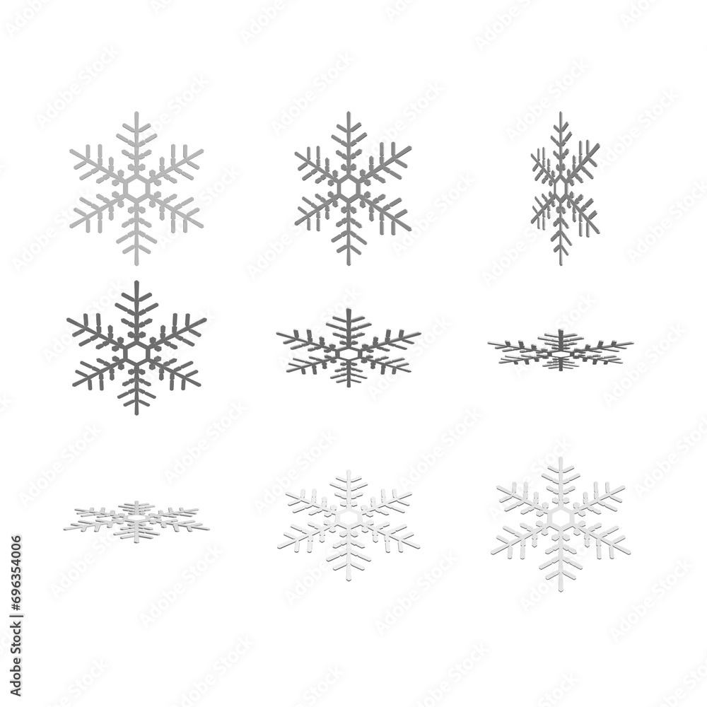 雪の結晶 各種 角度別 雪の結晶 各種 角度別