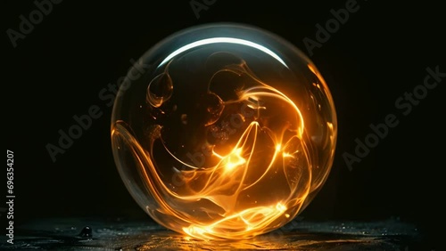 Animation of a crystal ball with lightning inside
 photo