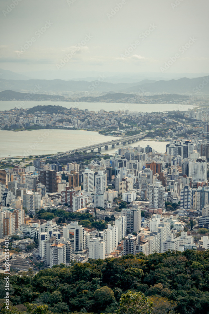 Visão do Mirante do Morro da Cruz, Florianópolis - SC