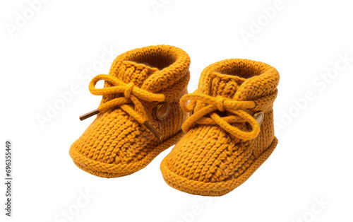 Knitted Baby Booties On Transparent Background