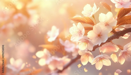 桜の花びらが舞う背景素材 photo