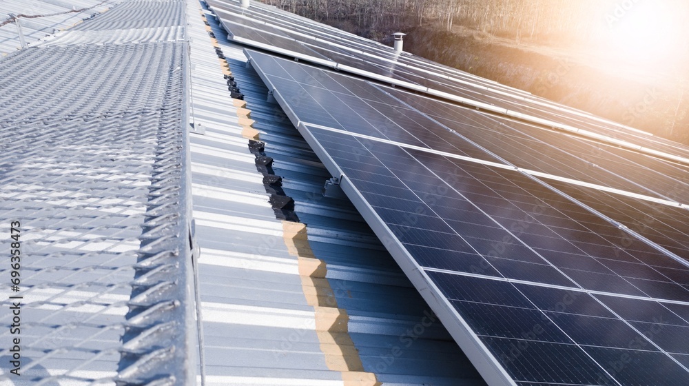 Photovoltaic solar panels mounted on building roof for producing clean ecological electricity at sunset.Photovoltaic panels on the roof.View of solar panels in the building,renewable energy concept
Photovoltaic solar panels mounted on building roof for producing clean ecological electricity at sunset.Photovoltaic panels on the roof.View of solar panels in the building,renewable energy concept