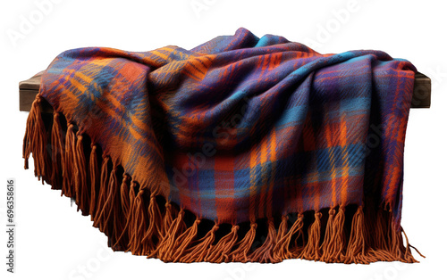 Woolen Blanket Textile On Isolated Background