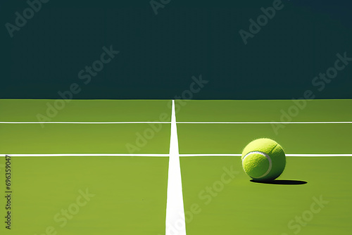tennis ball and green court, in the style of minimalist sets, minimalist expressionism, john sloane, close up, pop art prints, 4k