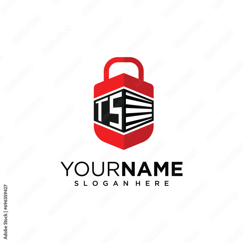 Self storage logo design template with letter TS