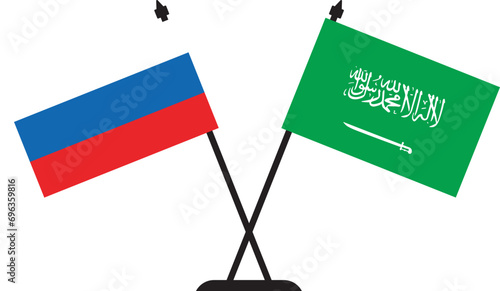 Saudi Arabia and Russia Friendship Flag Design