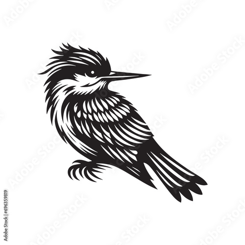 bird silhouette: Classic Songbird Serenades, Musical Avian Melodies, and Harmony in Sonorous Silhouettes - Minimallest bird black vector 