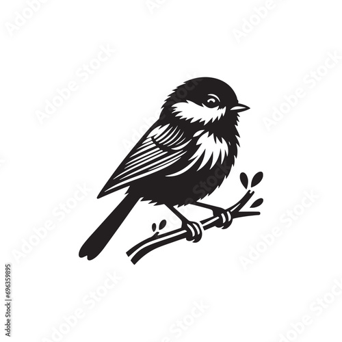 bird silhouette: Desert Sparrows, Oasis Flycatchers, and Arid Climate Avian Forms in Aesthetic Shadows - Minimallest bird black vector
