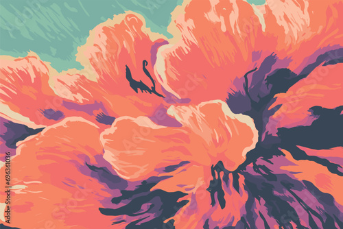 Abstract Floral Background Pattern in unexpected fashion colors for wallpaper, poster, overlay, card, cover decoration