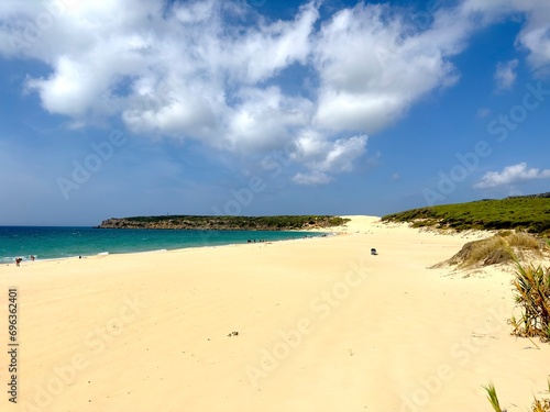 beautiful beach Playa de Bolonia at the Costa de la Luz, Andalusia, Cadiz, Spain