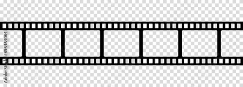  Blank cinema film strip. Vector illustration isolated on transparent background