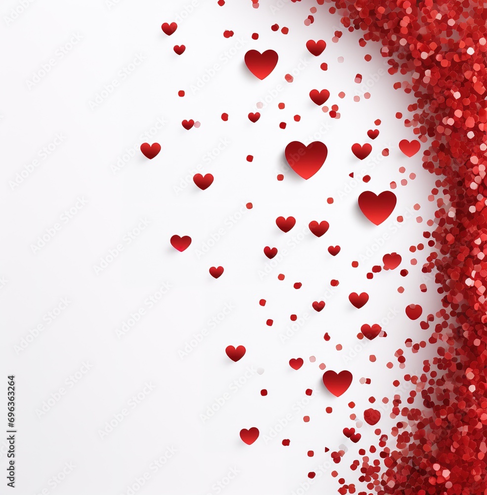 A beautiful cascade of red hearts, perfect for expressing love and affection on special occasions