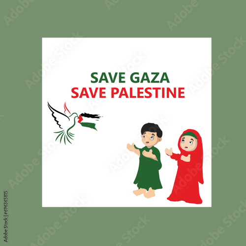Save Gaza Save Palestine vectors