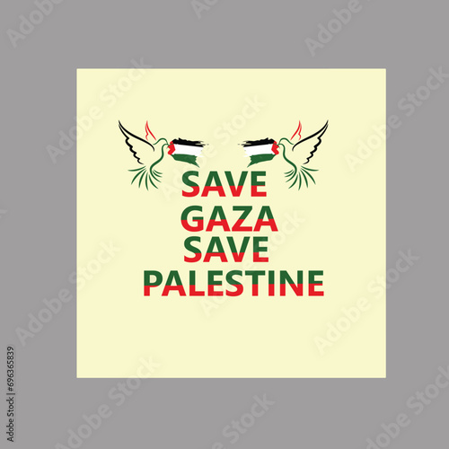 Save Gaza Save Palestine vectors