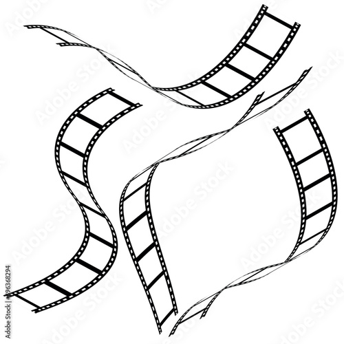 film strip vector illustration. 3d flim roll. Media film strips roll set negative vector image. Film Strip icon. Movies Flim background with Flim roll