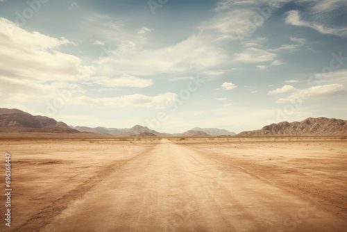 Empty road adventure in a dry desert environment