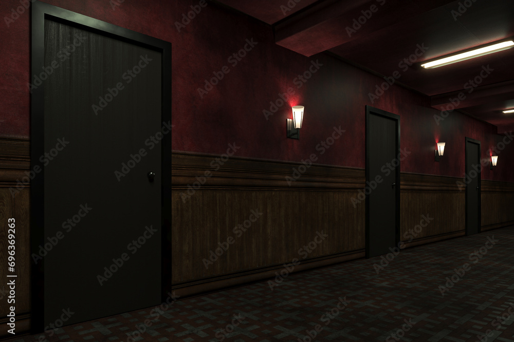 old dark scary red corridor old dark scary red corridor