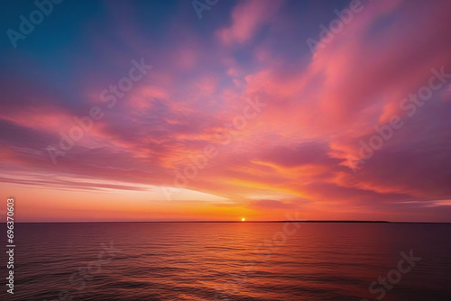 sunset over the ocean © Darian