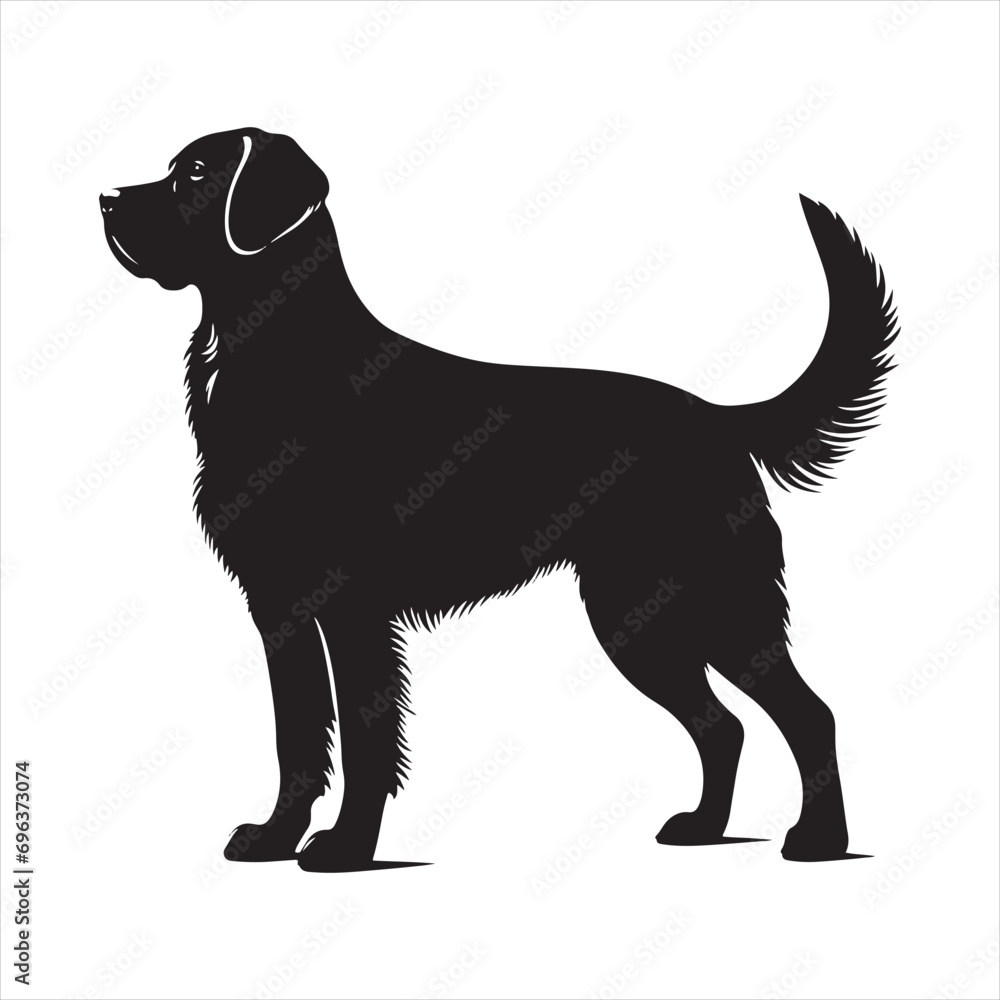Dog Silhouette - Urban Hounds, City Slickers, and Stylish Canines Roaming Modern Streets in Chic Silhouettes - Minimallest dog black vector
