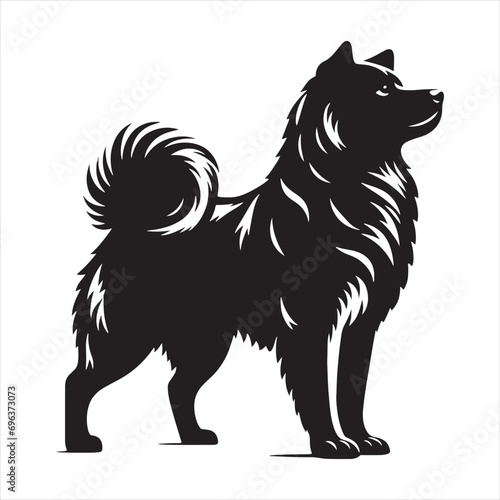 Dog Silhouette - Guarding Mastiffs, Watchful Boxers, and Protective Canines Standing Tall in Bold Silhouettes - Minimallest dog black vector
