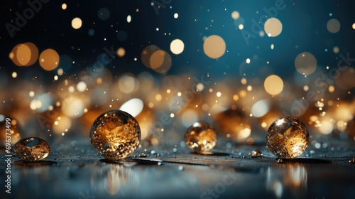 Celebrate Winter's Magic with an Enchanting Holiday Colorful with Shiny Silver Balla on a Blue-Silver Backdrop, Creating a Joyful and Festive Atmosphere Background photo