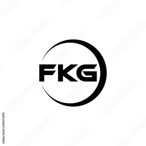 FKG letter logo design with white background in illustrator, cube logo, vector logo, modern alphabet font overlap style. calligraphy designs for logo, Poster, Invitation, etc.
