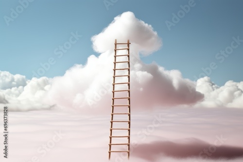 Step ladder leading to clouds development concept.