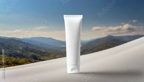 a white tube template for cosmetic packaging with blank space for text or design mockup image