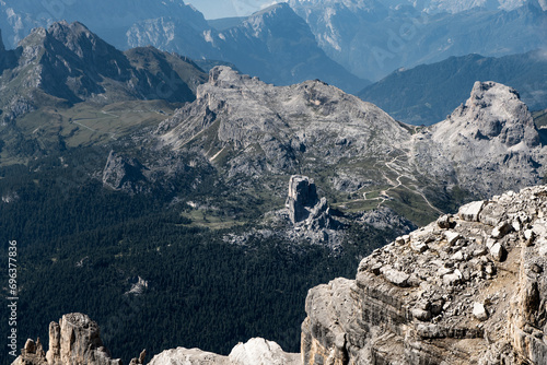 Vista delle Cinque Torri da Cima Tofana, Cortina d'Ampezzo, Dolomiti photo