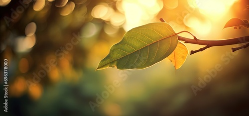 minimal leaf  nature background, tropical forest outdoor park, Generative Ai © QuietWord