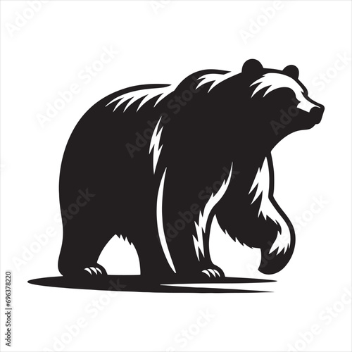 bear silhouette: North Woods Secrets, Bear Country, and Forest Dwellers in Silhouetted Harmony - Minimallest bear black vector
