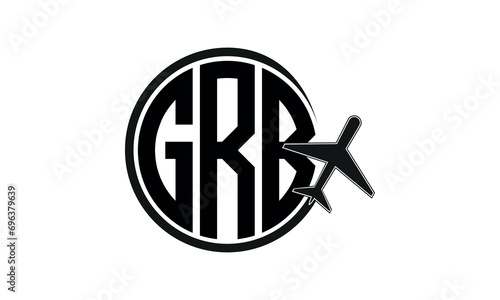 GRB three initial letter circle tour & travel agency logo design vector template. hajj Umrah agency, abstract, wordmark, business, monogram, minimalist, brand, company, flat, tourism agency, tourist