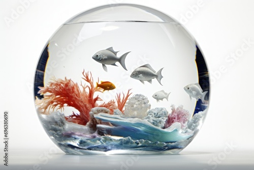 coral reef with fish and coral great barrier reef colorful fishes in a fish bowl 
