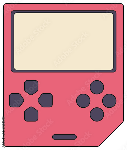 Icon vector illustration. Retro pocket game . Sticker style. Isolated on transparent background