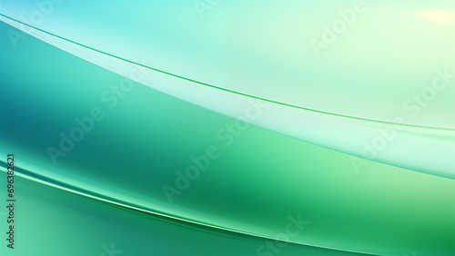 Gradient Glass Geometric Shapes on Green Beach Color Wallpaper