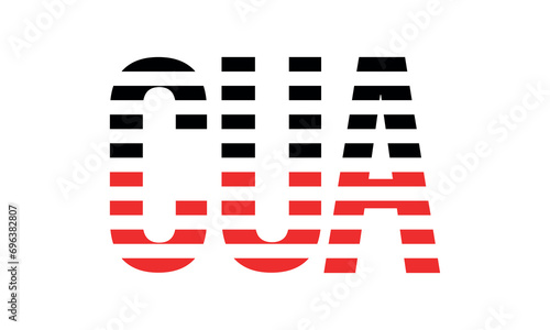 CUA three initial letter iconic line negative space minimal logo design vector template. monogram, abstract, wordmark, business, typography, minimalist, brand, company, flat, modern, unique, simple