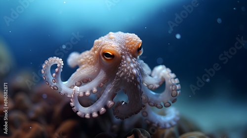 macro photography of octopus at the deep sea © azone