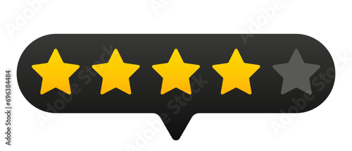 Four stars illustration. Favorites, rating, rating, reviews, score, quality, award. Vector icons for business and advertising