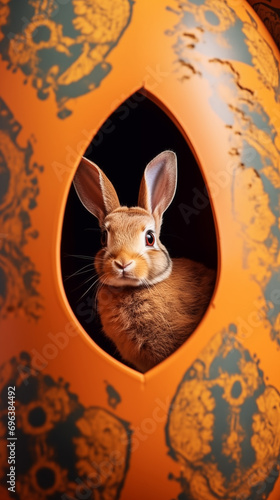  16:9 or 9:16 Eggs and bunnies mark the arrival of Easter, commemorating the resurrection of Jesus and spring.for backgrounds screens greeting card or other High quality printing projects. © jkjeffrey