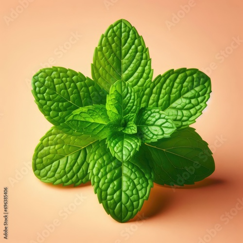 mint leaves on a white background
