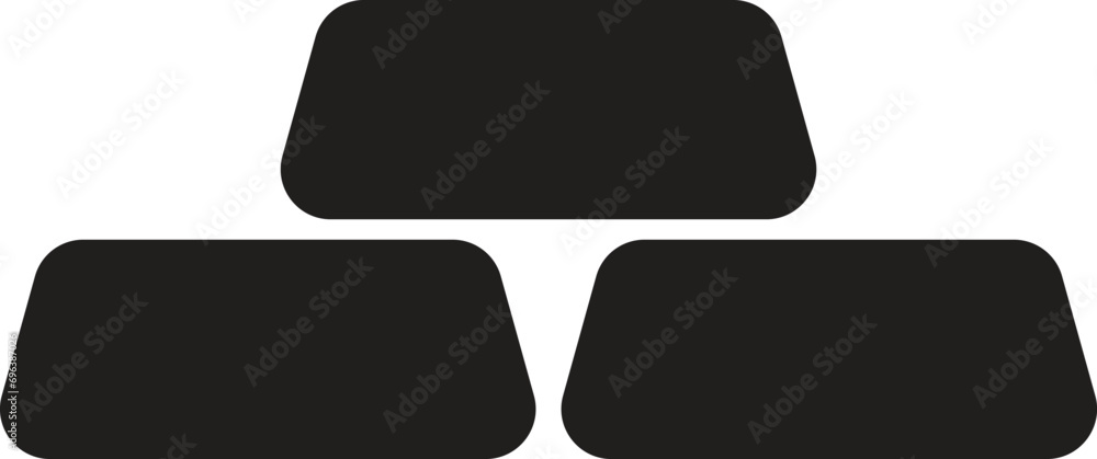 Gold icon . Gold bar icon vector isolated on white background Gold icon . Gold bar icon vector isolated on white background