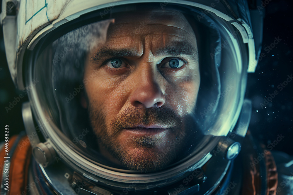 Created with generative ai tools astronaut portrait exploring deep space discover new planet Created with generative ai tools astronaut portrait exploring deep space discover new planet
